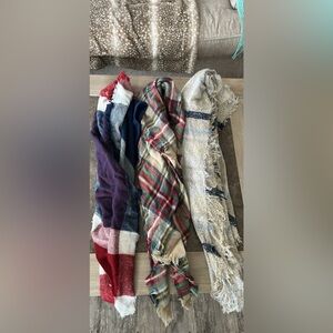 Cozy Plaid and Striped Scarves Set